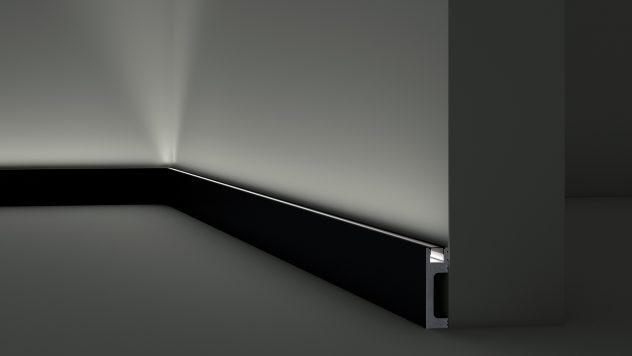 Skirtings, Black skirtings, Lighting profiles, Indirect lighting - IL10 BLACK WALLSTYL® - Noël & Marquet - Benelux