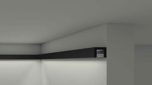 Black cornices, Cornices, Lighting profiles, Indirect lighting - IL12 BLACK WALLSTYL® - Noël & Marquet - Benelux